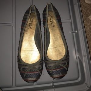 Gray blue ballet flats