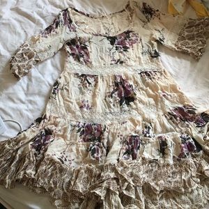 *sold* Freepeople xs floral lace ruffle dress