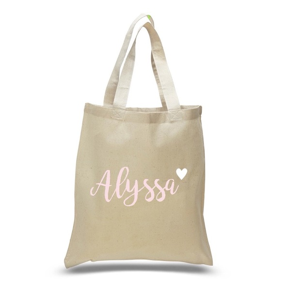 NEW | Personalized Name Tote with Heart - Picture 2 of 3