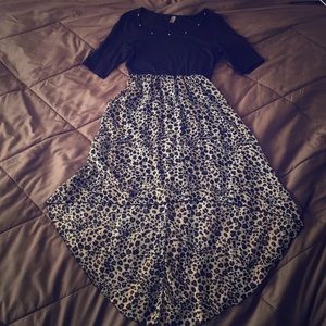 High-low leopard print dress