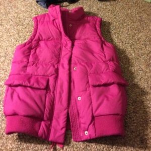 Pink puffy vest