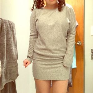 Gray Long-Sleeved Dress