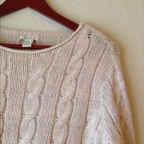 Oatmeal Cable Knit Sweater - Picture 2 of 4