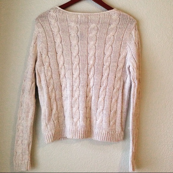 Oatmeal Cable Knit Sweater - Picture 3 of 4