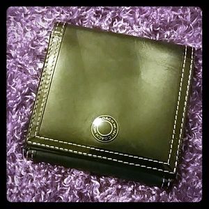 Black Coach Tri-Fold Wallet with Coin Pocket