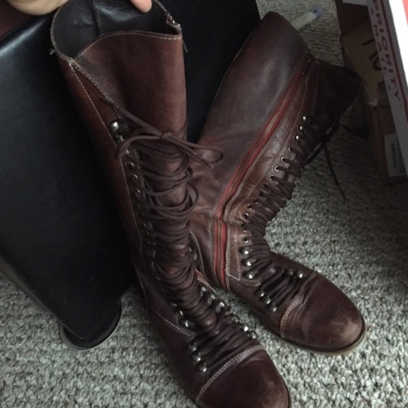 Brown Steve Madden lace up boots