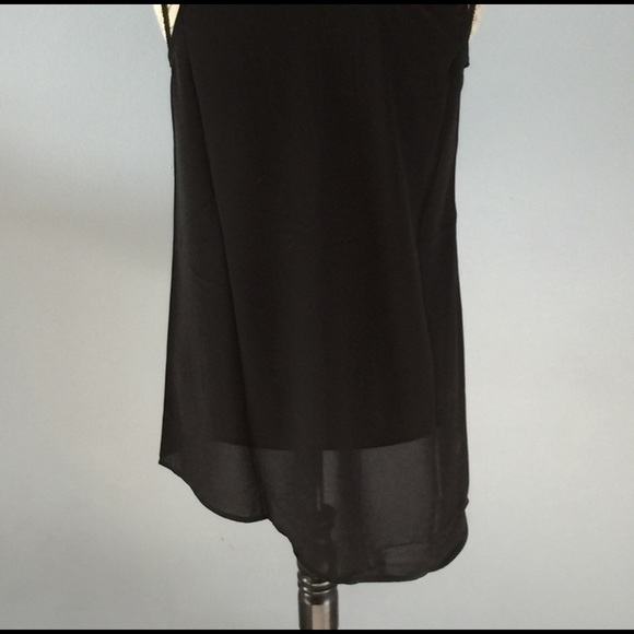 Sheer Black Hi Low Sleeveless Blouse - Picture 4 of 4