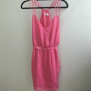 Pink triple strap, wrap sundress
