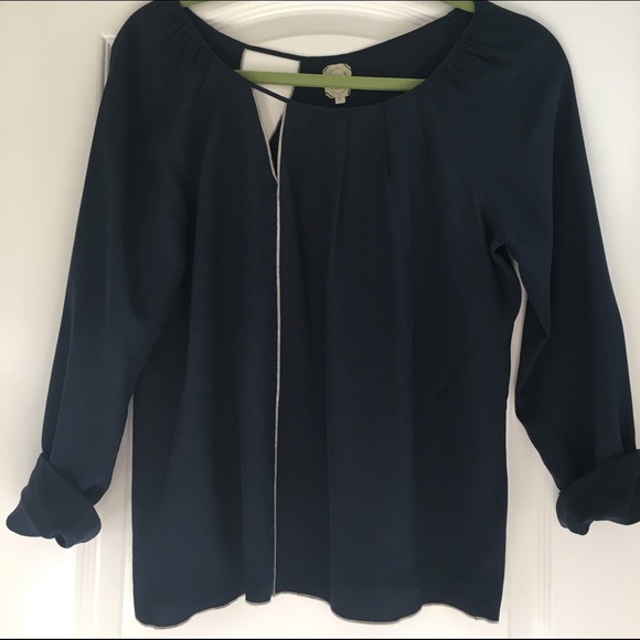 Blue Silk Blouse