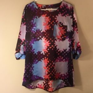 Black Rainn Daniel Anthro Satin Hi-Lo 3/4 Pixels S