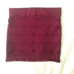 Dark red mini skirt