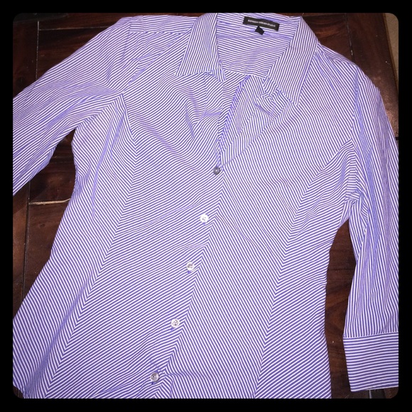 Express striped blue white button up