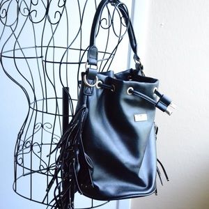 BCBG Paris black leather handbag