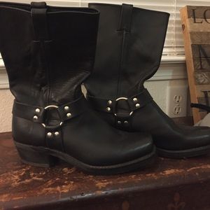 Biker black woman's Frye boots