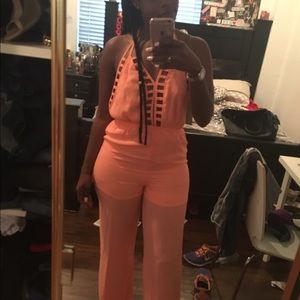 Fashionable Coral Jumpsuit!