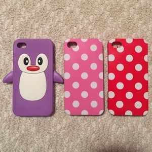 3 iPhone 4/4s cases BONUS: extra case FREE