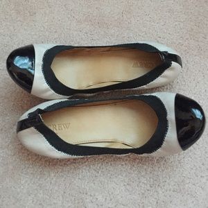 J Crew nude/black flats