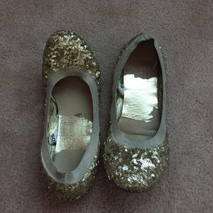 Target gold metallic flats
