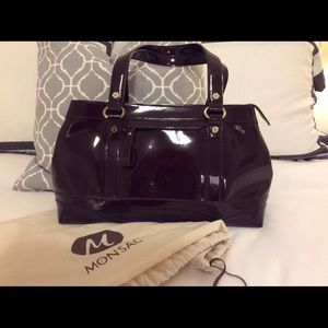 Monsac Burgundy Patent leather bag