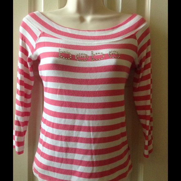 👑Bebe logo 3/4 sleeves, knit top 👑