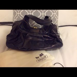 Coach Navy patent leather bag