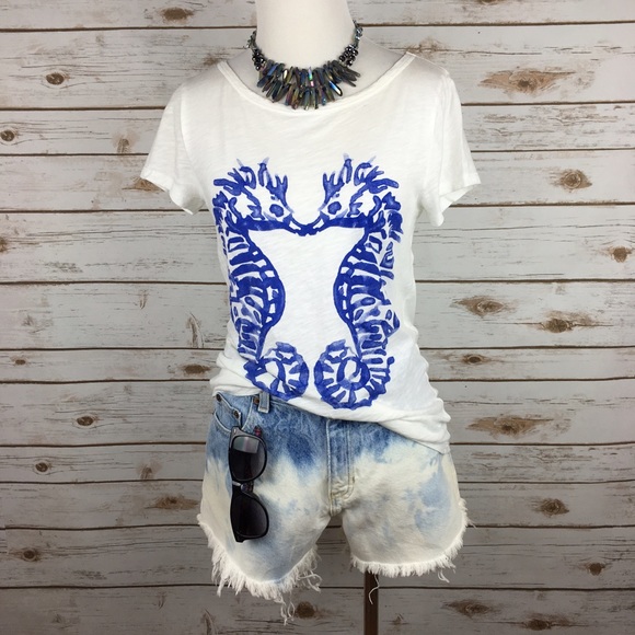 J. Crew Tops - [J. Crew] Seahorse Graphic Tee Preppy Chic Boho