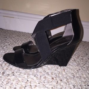 Calvin Klein black sleek wedges