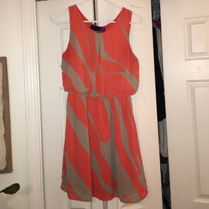 Orange and Tan flowy dress