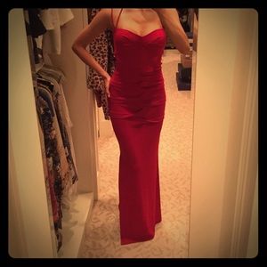 Nicole Miller red evening gown