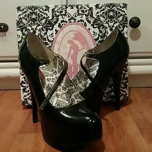 Bordello black platform heels