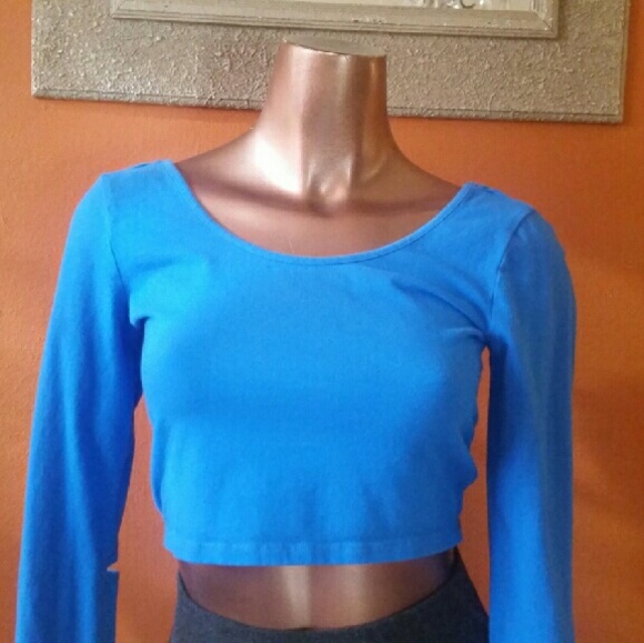 Royal blue crop top! Elbow cut outs