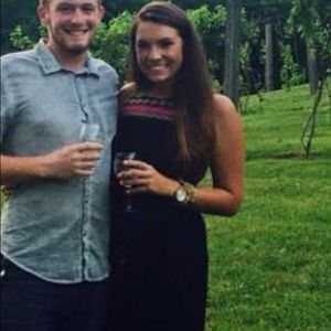 Black and hot pink maxi dress