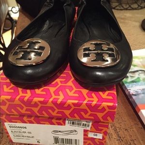 Tory Burch Reva Ballet Flats -matte Black - Size 6