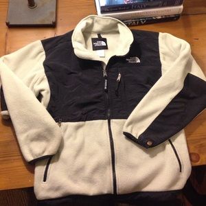 North Face Denali Jacket - cream/black size M