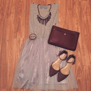 Loft sueded grey d'orsay flats