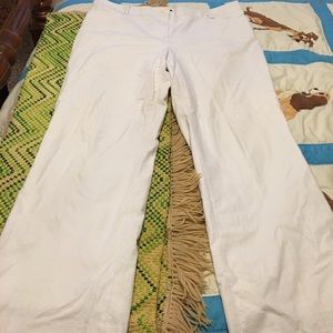 Lane Bryant whit linen dress pants