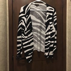 Zebra button up cardigan