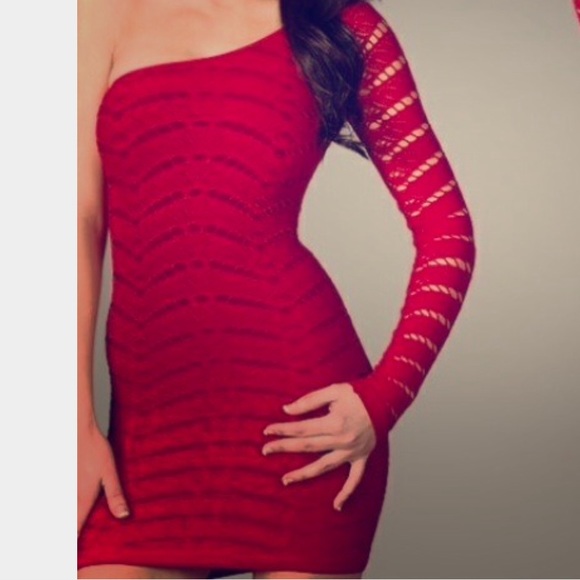 bebe red bodycon dress