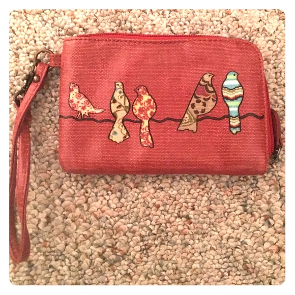 Mariposa red bird wallet