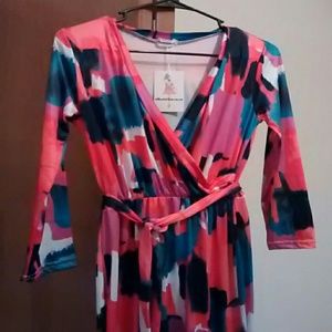 Warm hues wrap dress