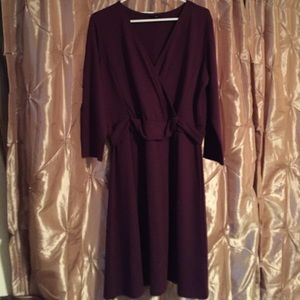 Lands End purple/eggplant wrap dress