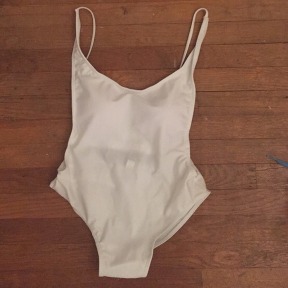 White one piece bathing suit