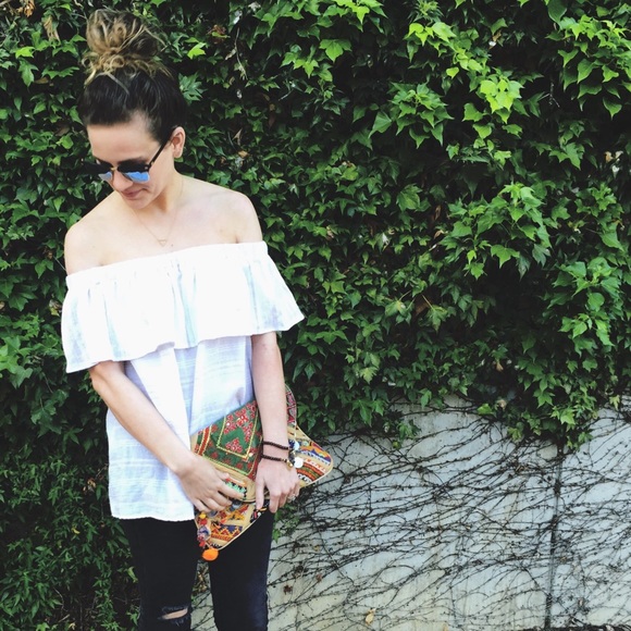 LAST ONE! Off The Shoulder White Top - Picture 2 of 4