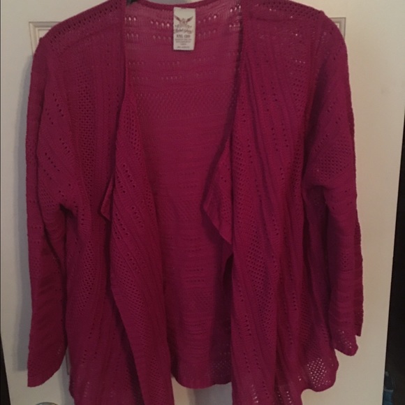 Hot pink open front cascade cardigan Xxl