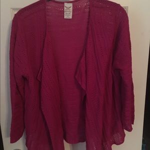 Hot pink open front cascade cardigan Xxl