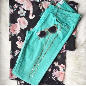 Paige verdigo ultra skinny spearmint jeans size 30