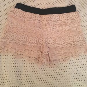 Floral lace shorts