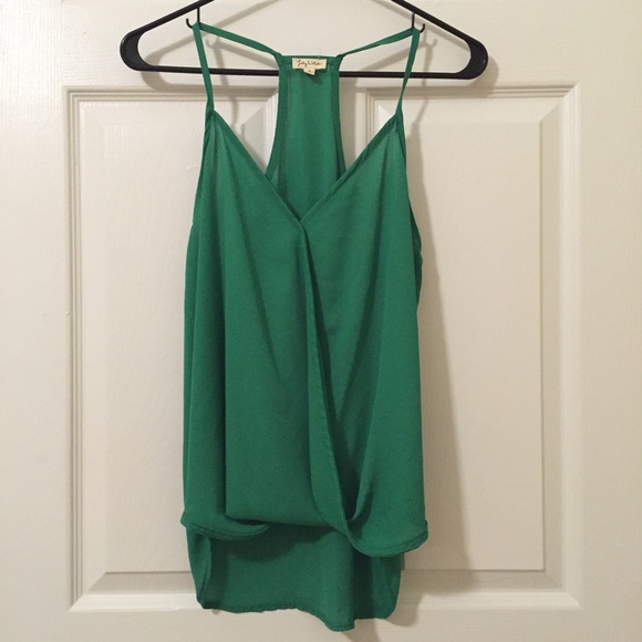 Green racer back top