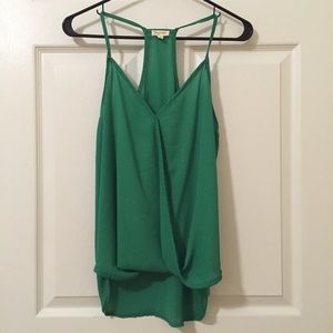 Green racer back top