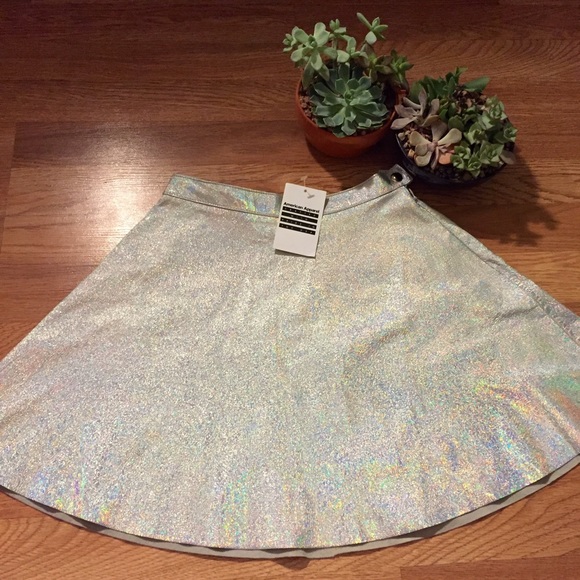Metallic silver circle skirt
